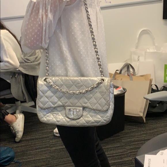 Crinkled Leather Single Flap Vintage Chanel - Picture 7 of 8